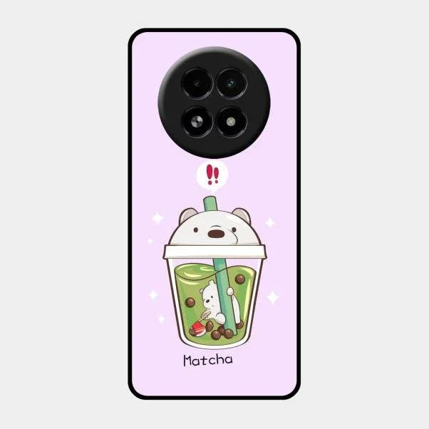 Cartoon Matcha Tea We Bare Bears Glossy Metal Case Cover For Realme 13 5G