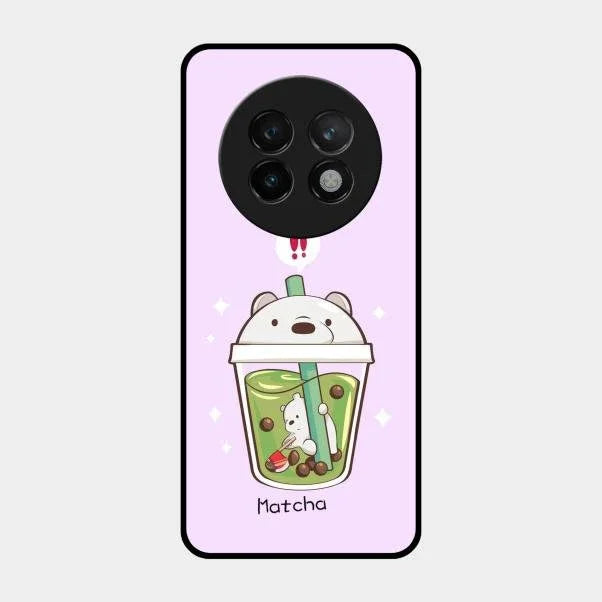Cartoon Matcha Tea We Bare Bears Glossy Metal Case Cover For Realme 13 Plus 5G