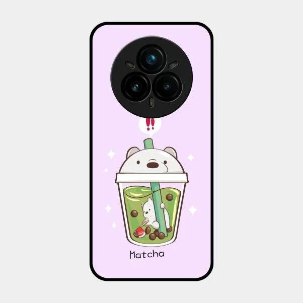 Cartoon Matcha Tea We Bare Bears Glossy Metal Case Cover For Realme 14 Pro 5G