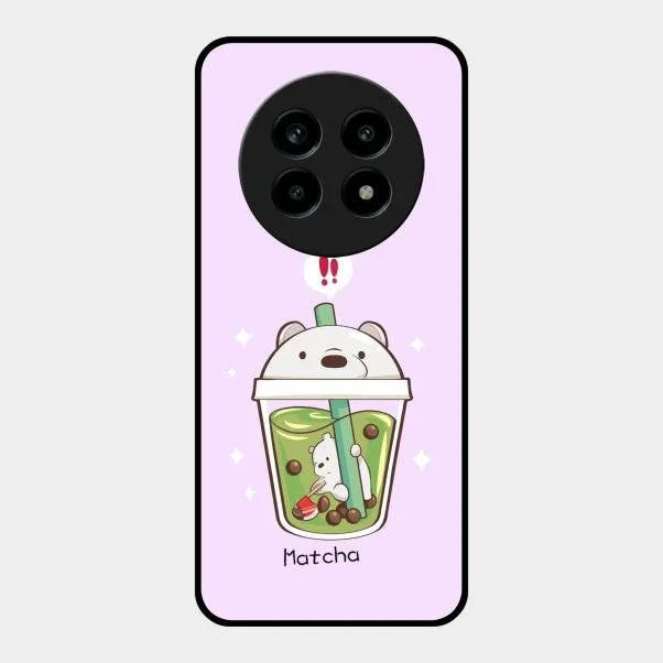 Cartoon Matcha Tea We Bare Bears Glossy Metal Case Cover For Realme 14 Pro Lite 5G