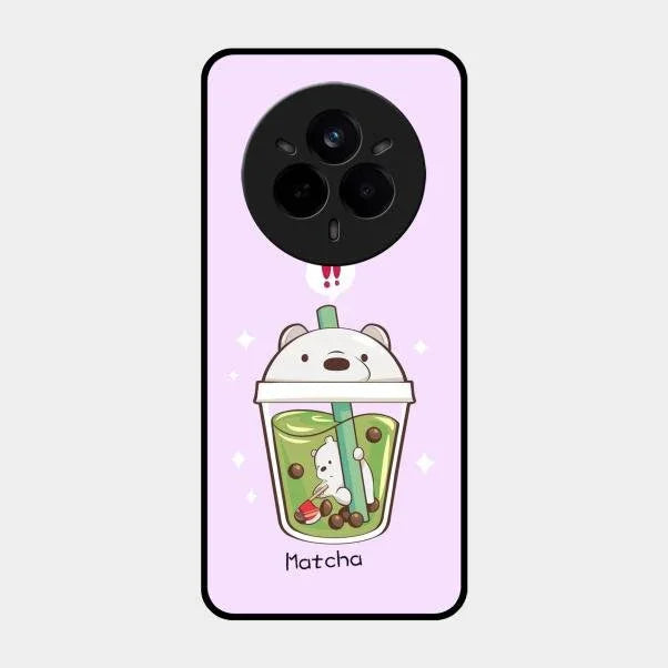 Cartoon Matcha Tea We Bare Bears Glossy Metal Case Cover For Realme 14 Pro Plus 5G