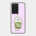 Cartoon Matcha Tea We Bare Bears Glossy Metal Case Cover For Realme 14X 5G