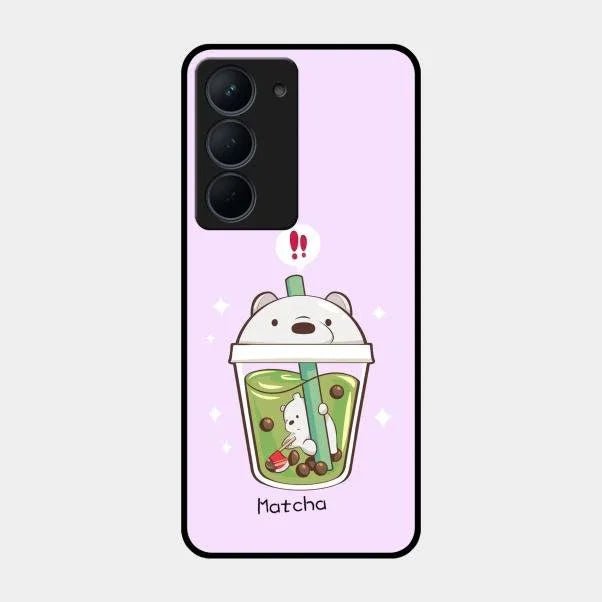 Cartoon Matcha Tea We Bare Bears Glossy Metal Case Cover For Realme Narzo 80X 5G