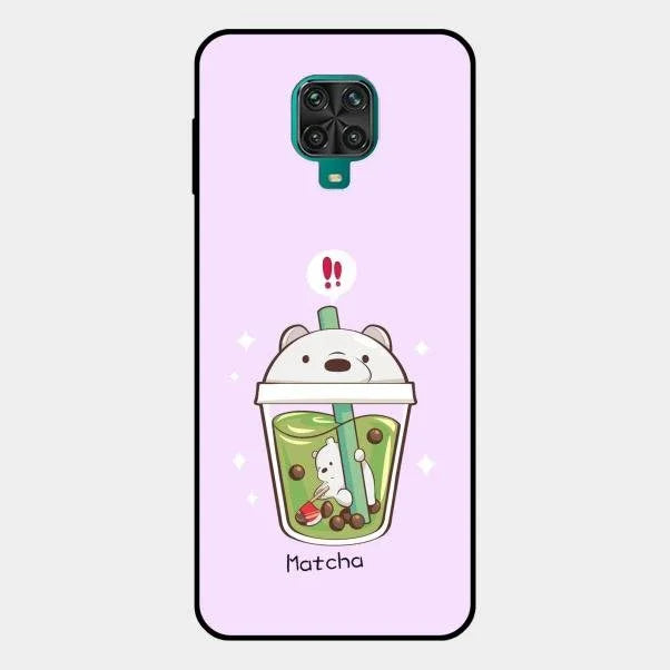 Cartoon Matcha Tea We Bare Bears Glossy Metal Case Cover For Redmi Note 10 Lite