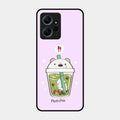 Cartoon Matcha Tea We Bare Bears Glossy Metal Case Cover For Redmi Note 12 4G