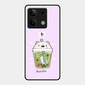 Cartoon Matcha Tea We Bare Bears Glossy Metal Case Cover For Redmi Note 13 5G