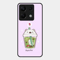 Cartoon Matcha Tea We Bare Bears Glossy Metal Case Cover For Redmi Note 13 Pro 5G