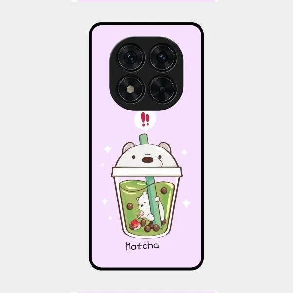 Cartoon Matcha Tea We Bare Bears Glossy Metal Case Cover For Redmi Note 14 Pro 5G