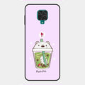 Cartoon Matcha Tea We Bare Bears Glossy Metal Case Cover For Redmi Note 9 Pro Max