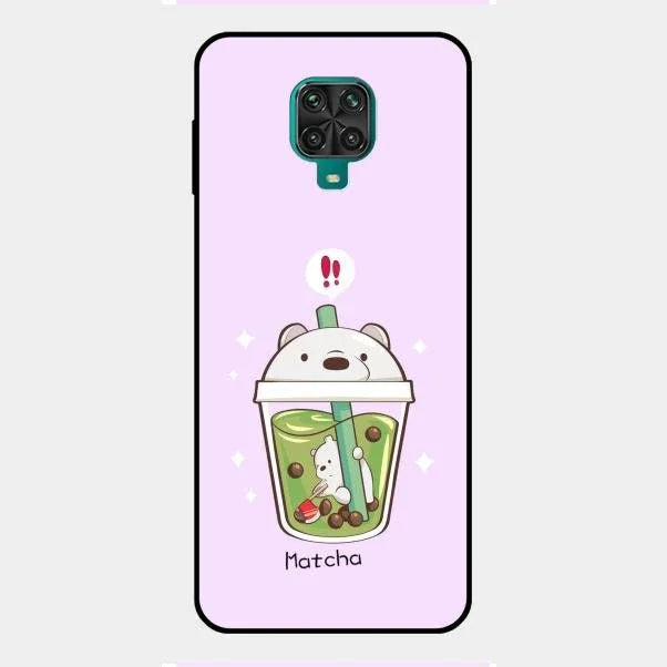 Cartoon Matcha Tea We Bare Bears Glossy Metal Case Cover For Redmi Note 9 Pro