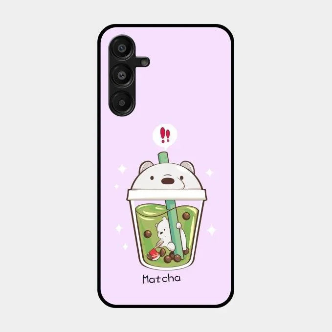 Cartoon Matcha Tea We Bare Bears Glossy Metal Case Cover For Samsung Galaxy A16 5G