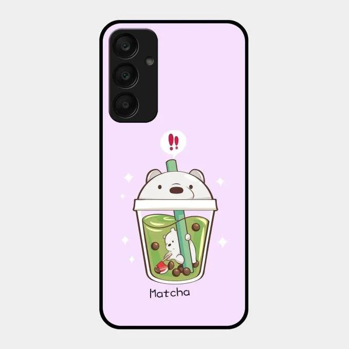 Cartoon Matcha Tea We Bare Bears Glossy Metal Case Cover For Samsung Galaxy A25 5G