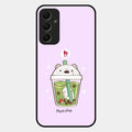 Cartoon Matcha Tea We Bare Bears Glossy Metal Case Cover For Samsung Galaxy A34 5G
