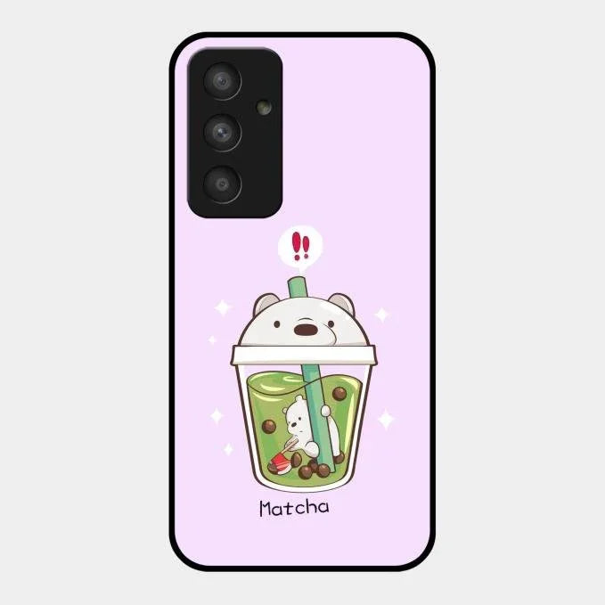 Cartoon Matcha Tea We Bare Bears Glossy Metal Case Cover For Samsung Galaxy A54 5G