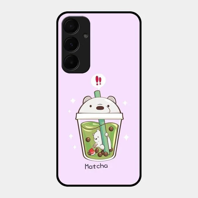 Cartoon Matcha Tea We Bare Bears Glossy Metal Case Cover For Samsung Galaxy A55 5G