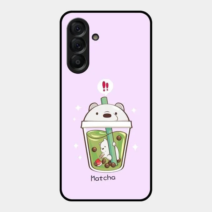 Cartoon Matcha Tea We Bare Bears Glossy Metal Case Cover For Samsung Galaxy A56 5G