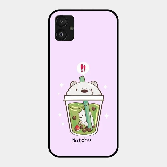 Cartoon Matcha Tea We Bare Bears Glossy Metal Case Cover For Samsung Galaxy F14 5G