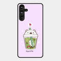 Cartoon Matcha Tea We Bare Bears Glossy Metal Case Cover For Samsung Galaxy M55 5G