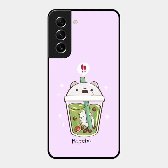 Cartoon Matcha Tea We Bare Bears Glossy Metal Case Cover For Samsung Galaxy S21 Fe 5G