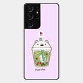 Cartoon Matcha Tea We Bare Bears Glossy Metal Case Cover For Samsung Galaxy S21 Ultra