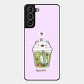 Cartoon Matcha Tea We Bare Bears Glossy Metal Case Cover For Samsung Galaxy S21