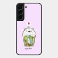Cartoon Matcha Tea We Bare Bears Glossy Metal Case Cover For Samsung Galaxy S22 Plus 5G