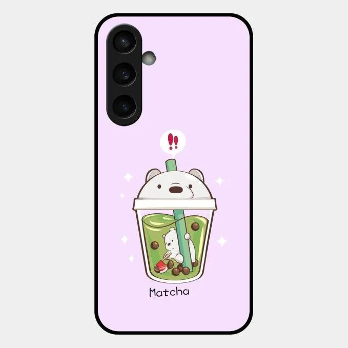 Cartoon Matcha Tea We Bare Bears Glossy Metal Case Cover For Samsung Galaxy S23 Fe 5G