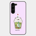 Cartoon Matcha Tea We Bare Bears Glossy Metal Case Cover For Samsung Galaxy S23 Plus 5G