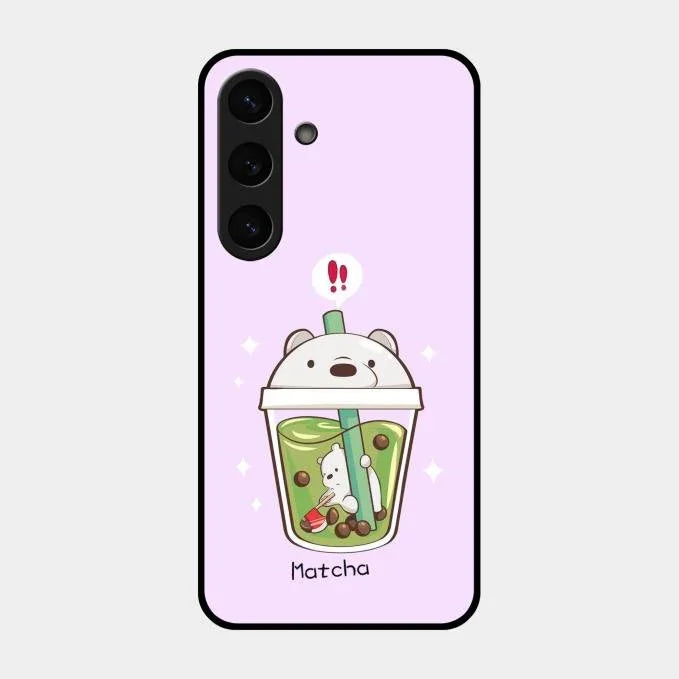 Cartoon Matcha Tea We Bare Bears Glossy Metal Case Cover For Samsung Galaxy S25 Plus 5G