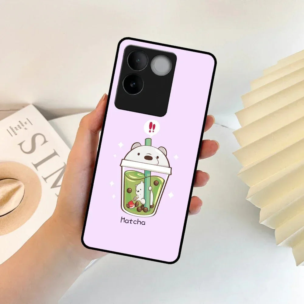 Cartoon Matcha Tea We Bare Bears Glossy Metal Case Cover For Vivo - ShopOnCliQ