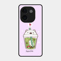 Cartoon Matcha Tea We Bare Bears Glossy Metal Case Cover For Vivo T3 Pro 5G