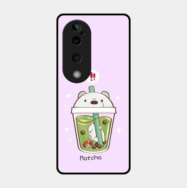 Cartoon Matcha Tea We Bare Bears Glossy Metal Case Cover For Vivo T3 Ultra