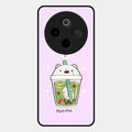 Cartoon Matcha Tea We Bare Bears Glossy Metal Case Cover For Vivo T4 5G