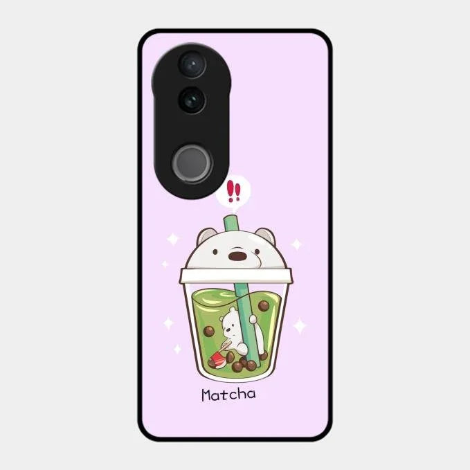 Cartoon Matcha Tea We Bare Bears Glossy Metal Case Cover For Vivo T4R 5G