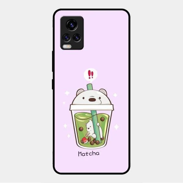 Cartoon Matcha Tea We Bare Bears Glossy Metal Case Cover For Vivo V20 Pro 5G