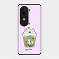 Cartoon Matcha Tea We Bare Bears Glossy Metal Case Cover For Vivo V40E 5G