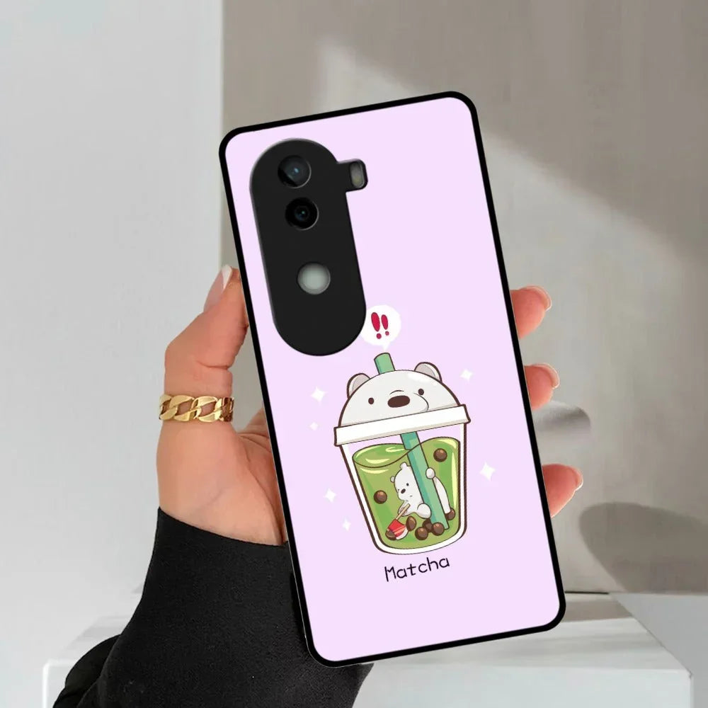 Cartoon Matcha Tea We Bare Bears Glossy Metal Case Cover For Vivo - ShopOnCliQ