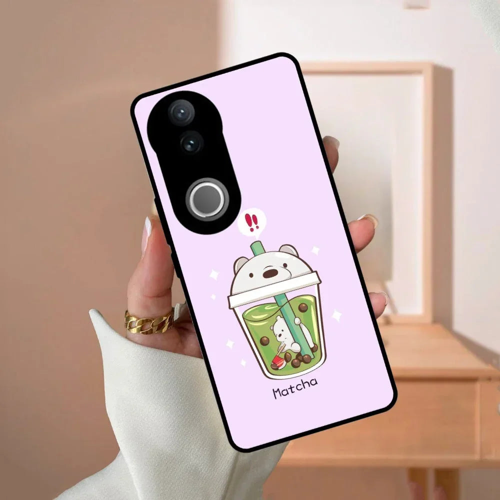 Cartoon Matcha Tea We Bare Bears Glossy Metal Case Cover For Vivo - ShopOnCliQ