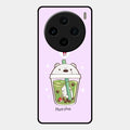 Cartoon Matcha Tea We Bare Bears Glossy Metal Case Cover For Vivo X100 5G