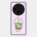 Cartoon Matcha Tea We Bare Bears Glossy Metal Case Cover For Vivo X100 Pro 5G