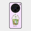 Cartoon Matcha Tea We Bare Bears Glossy Metal Case Cover For Vivo X200 5G