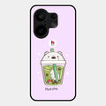 Cartoon Matcha Tea We Bare Bears Glossy Metal Case Cover For Vivo X200 Fe 5G