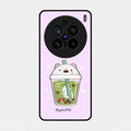 Cartoon Matcha Tea We Bare Bears Glossy Metal Case Cover For Vivo X200 Pro 5G