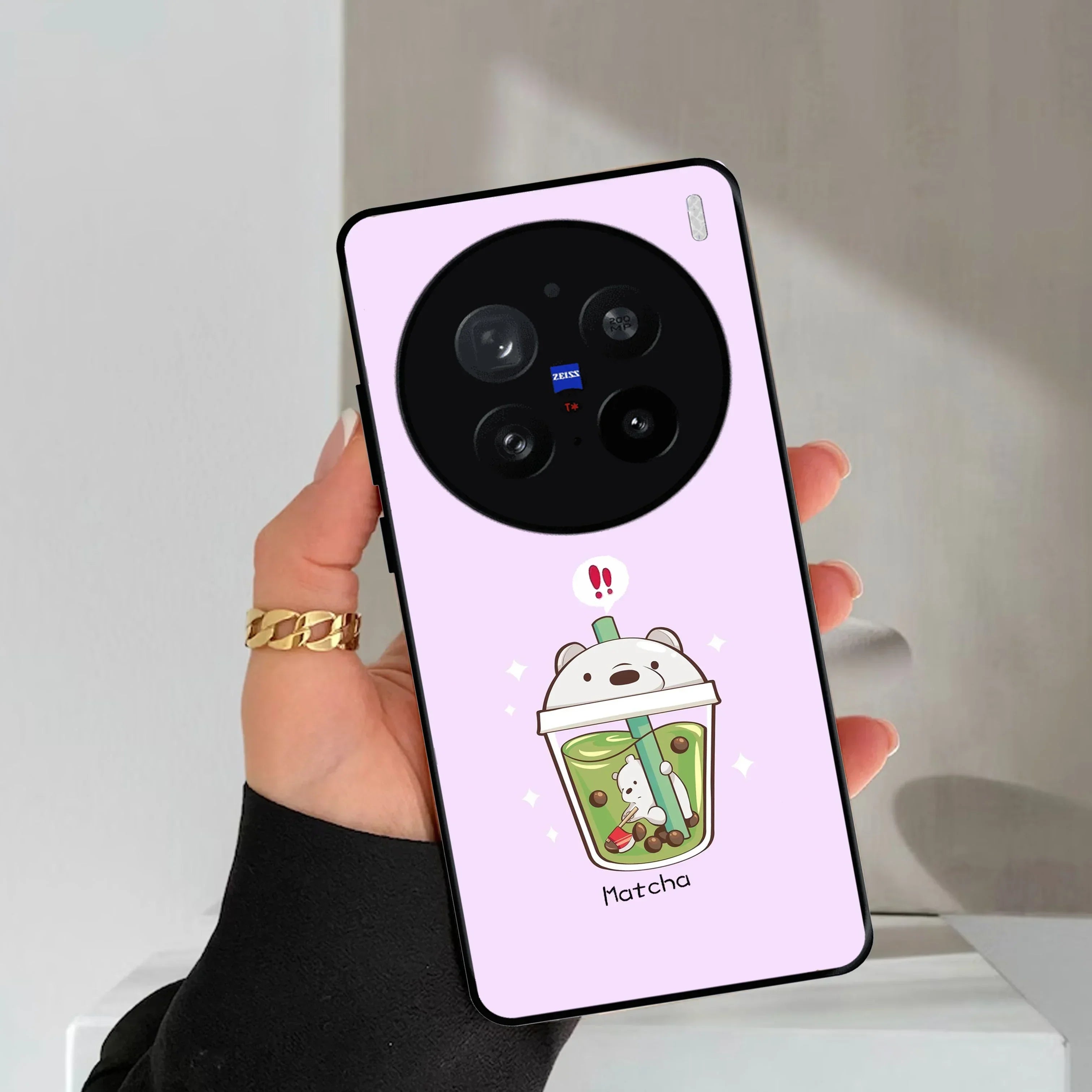 Cartoon Matcha Tea We Bare Bears Glossy Metal Case Cover For Vivo - ShopOnCliQ