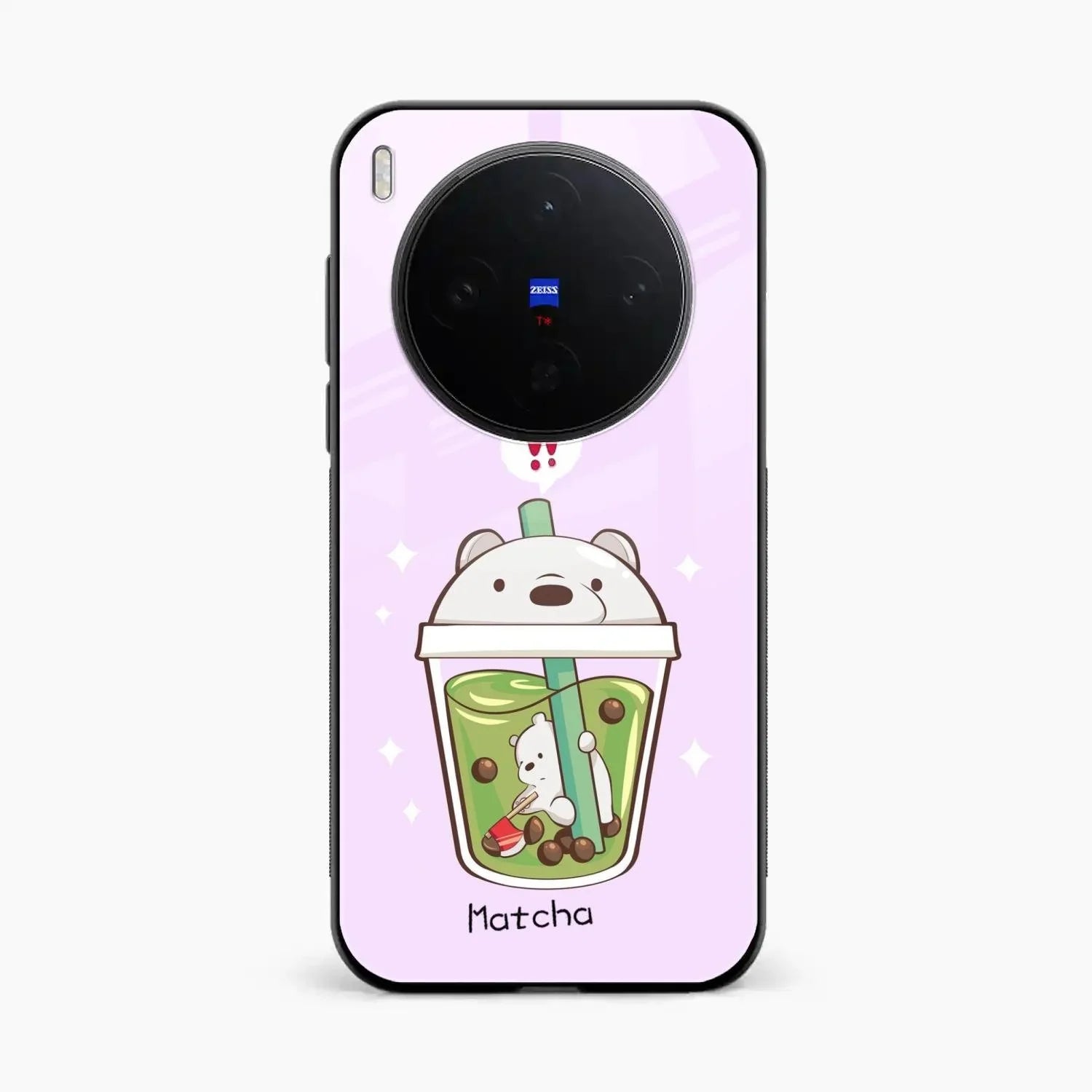 Cartoon Matcha Tea We Bare Bears Glossy Metal Case Cover For Vivo X300 5G