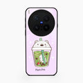 Cartoon Matcha Tea We Bare Bears Glossy Metal Case Cover For Vivo X300 Pro 5G