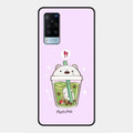 Cartoon Matcha Tea We Bare Bears Glossy Metal Case Cover For Vivo X60 5G