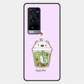 Cartoon Matcha Tea We Bare Bears Glossy Metal Case Cover For Vivo X60 Pro Plus 5G