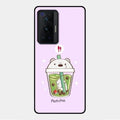 Cartoon Matcha Tea We Bare Bears Glossy Metal Case Cover For Vivo X70 Pro 5G