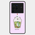 Cartoon Matcha Tea We Bare Bears Glossy Metal Case Cover For Vivo X80 Pro 5G